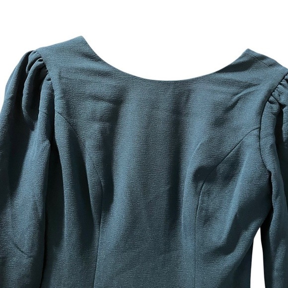 Dress The Population NWT Long Sleeve Scoop Back Midi Dress Size Small Blue - Picture 5 of 7